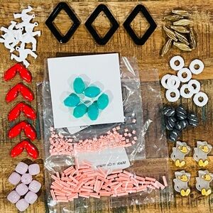 Vintage German Acrylic Jewelry Making Components Lot NOS Dead Stock Craft